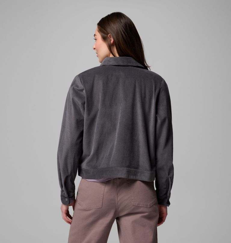 Women's Blue Point Creek Short Corduroy Shirt Jacket, Color: Shark, image 3